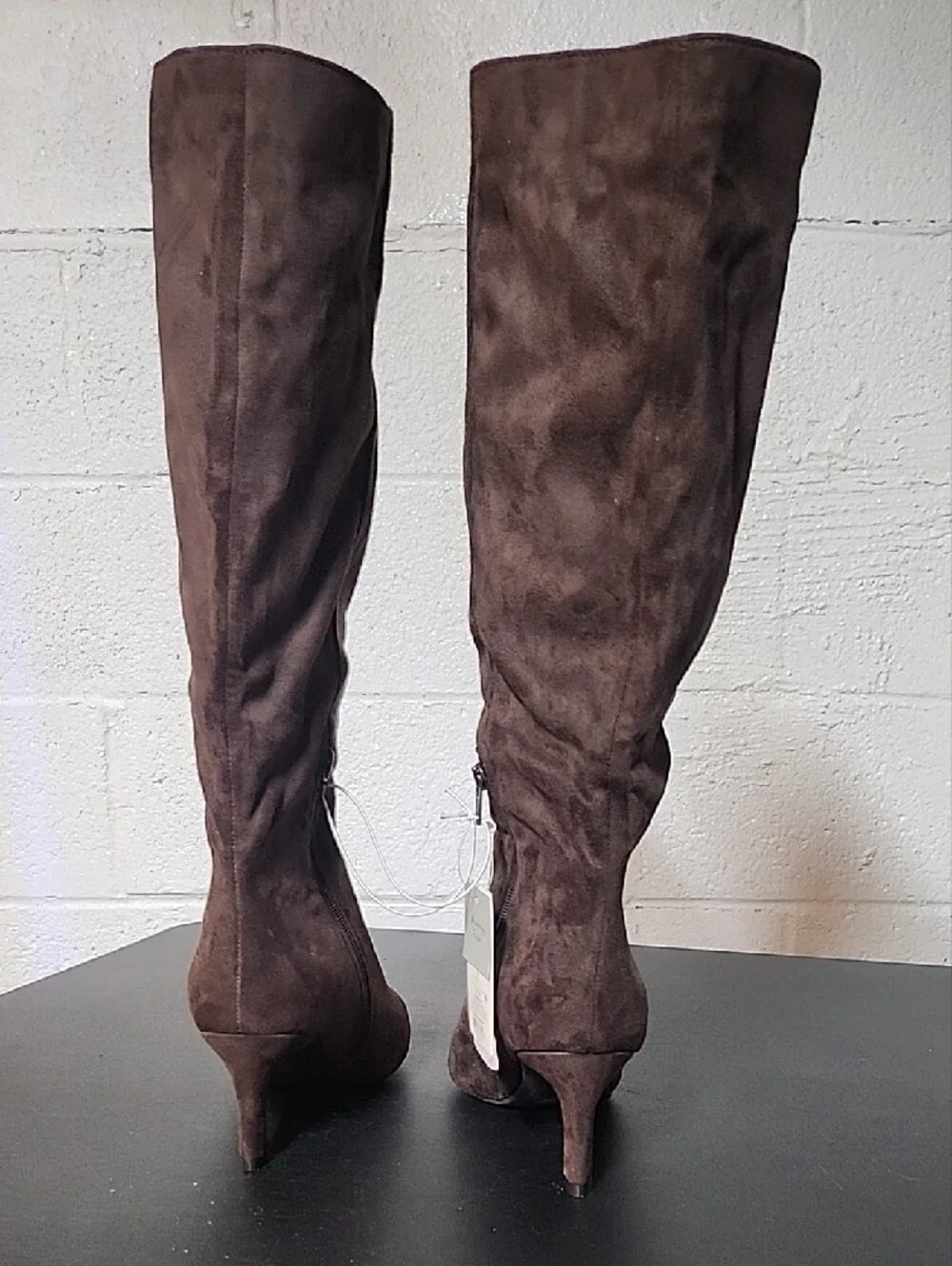 a new day Brown Suede Over-the-Knee Pointed Toe Boots